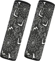 Car Seat Belt Pads Covers 2 Pack Breathable Car Safety Seat Belt Strap Shoulder Pad Camera Bag Strap Cover Car Accessories for Adults and Kids M Halloween Bats
