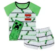 Minecraft Girl's Pajamas Set Armored Alex T Shirt Sleep Shorts 4 5 6 6X 8 10 12