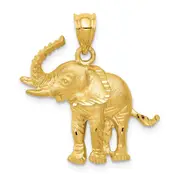 14k Yellow Gold Elephant Pendant