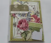 ANNA GRIFFIN 3D "THANK YOU" Card Making Kit New 4 Cards