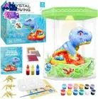 Crystal Growing Kit, Light-Up Dinosaur Terrarium Kit, Grow, Paint & Decorate You