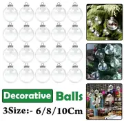 Christmas Ball Plastic Baubles Clear Fillable Tree Decor Christmas Ornament Xmas