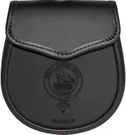 Moodie Leather Day Sporran Scottish Clan Crest