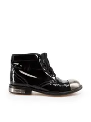 2011 Black Patent Metal Cap Toe Boots