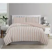 Ardor Boudior Bed Cove Textured Pillowcase Quilt Cover Set Rose Dust