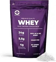 Pure Product Australia - Whey Protein Concentrate & Isolate -100% Premium Grass Fed AU & NZ Whey - 24g Protein per Serve - Non GMO - 3kg (99 Servings) - Unflavour