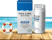 10 Pool and Spa Test Strips - 100 Swimming Pool Test Strips, Spa Test Strips for Hot Tub, Pool Testing Kit for Total Chlorine, Ph, Total Alkalinity Matx-au
