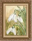 Snowdrop Art Framed Galanthus Plant Plein Air Oil Painting Spring Flower Artwork