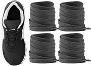 UamGlsob 2 Pairs Flat Shoelaces for New Balance Sneakers, 5/16"(8mm) Athletic Classic Shoe Laces Replacement Strings, Black, 54"/140cm
