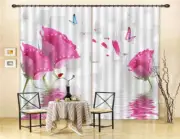 Roses In The Cold Water 3D Curtain Blockout Photo Printing Curtains Drape Fabric