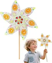 Windmill Toy for Kids,Handmade Outdoor Windmill - Arts and Craft Activity, Assembly and Color Your Own Wind Spinner for Park, Courtyard, Beach