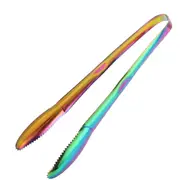 ANYGLEAM Tong Pink Ranbow 2Pcs Stainless Steel Clip Tableware for Salad, BBQ and Grill Party Accessory