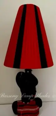 PLASTIC RIBBON RED & BLACK "TALL CONE" LAMPSHADE MEDIUM SIZED BARSONY LADY LAMP