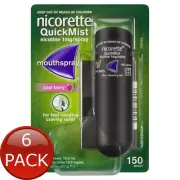 6 x Nicorette Quick Mist Berry Spry 13.2Ml