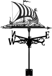 Weather Vane Weathervane with Roof Mount Weathercock Wind Direction Indicator, Retro Weather Vane Metal Garden Direction Indicator, Creative Wind Vane Stainless Steel for Farm Yard Home Decor