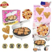 900W Mini Heart Waffle Maker with Recipe Book - Perfect for Sweet Celebrations