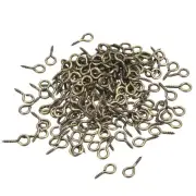 300Pcs Small Screw Eye Hooks Mini Eyelets Screws, 5.5x12x1.2mm, Bronze Tone