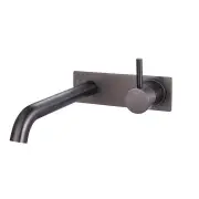 WISH2 Wall Basin Bath Mixer and Spout - 220mm Backplate - Matte Graphite