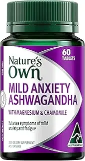 Nature's Own Mild Anxiety Ashwagandha Tablets 50 - Contains Ashwagandha, Vitamin B6, Magnesium, Chamomile - Relieves Mild Anxiety Symptoms, Fatigue - Supports Nervous System Function