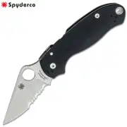 Spyderco Para 3 S45VN Stonewash Combo Blade Black G10 Paramilitary 3 C223GPS