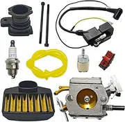 XXUMKL Fit for H-u-s-q-v-a-r-n-a 365 362 371 372 Carburetor Air Filter Kit Chainsaw 537162204, 503281801, 503 28 32 03 Ignition Coil