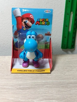 *FREE SHIP* 2.5" LIGHT BLUE YOSHI Super Mario World of Nintendo Jakks Checklane