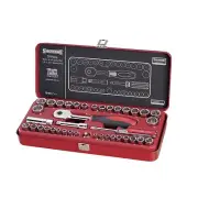 Sidchrome SOCKET SET 39 Pieces 1/4" & 3/8" Drive, Sturdy Metal Box *Aust Brand