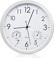 Garden Clock Weatherproof Outdoor Garden Clock, 12 Inch Outdoor Wall Clock Weatherproof, Outdoor Clocks, Large Outdoor Garden Clock, Waterproof Clock Retro Weatherproof Clock with Thermometer for
