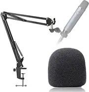 Blue Ember Boom Arm Stand with Pop Filter - Mic Stand with Foam Cover Windscreen for Blue Ember Microphone by YOUSHARES