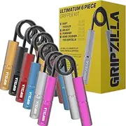 GRIPZILLA Grip Strength Trainer Set 50-300LB, 6pc Hand Gripper Strengthener Workout Kit,Metal No Slip Heavy Duty Hand Strengthening Device, Forearm Exerciser and Wrist Strengthener