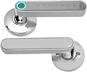 Smart Lock, Tuya Smart Door Lock Electronic Biometric Fingerprint Locks Password Key Door Handle Unlock Smart Home Security Protection,for Bedroom Hotel Office Apartment(Silver) FANDIAO
