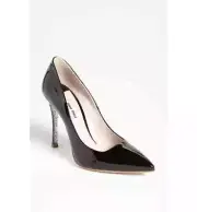 NIB MIU MIU PRADA Black Patent Glitter Sole Pointy Toe Pump EU 40 US 9.5
