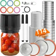 M11 Mason Jar Vacuum Sealer and 104 Count Regular and Wide Canning Lids and Ring