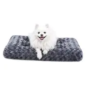Washable Dog Bed Deluxe Plush Dog Crate 29.0"L x 21.0"W x 3.0"Th Dark Grey