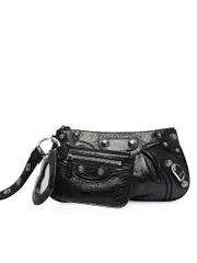 Balenciaga Le Cagole Mini Multipouch Crocodile Embossed in Black