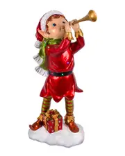National Tree Company 37in Horn Blowing Pixie Elf with Multicolor Lights