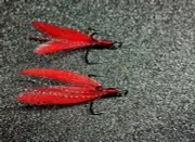 2 pack #2 Mustad dressed Bass, Pike bucktail treble hooks.