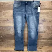 Buffalo David Bitton Ash X Jeans 36x32 Basic Blue Denim Pants Skinny Stretch