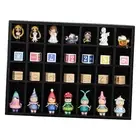 Shot Glass Display Case 18" x13" Solid Wood Wall Mounted Collection Black