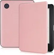 Caweet Case for Kobo Clara Colour/BW/2E eReader, Premium PU Leather Sleeve Cover with Auto Sleep/Wake Function, Rose Gold