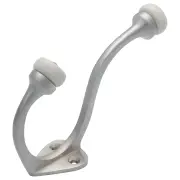 Porcelain Tip Hat &amp; Coat Hook, Sat Chrome/White