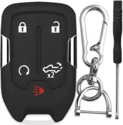Replacement Key Fob Shell Case Fits for Chevy Silverado 2019 2020 2021 Black