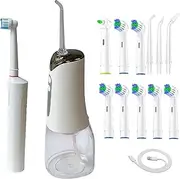 Sonic Fusion Teeth Cleaning kit with 3 Modes Electric flossing Water flosser and Toothbrush and with Portable Water flosser Combo for Travel and Home (White)