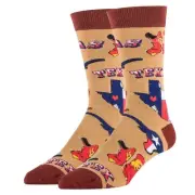 Oooh Yeah Men's Bob Ross Cotton Crew Funny Novelty Socks Christmas Socks