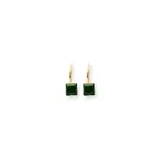 14k Yellow Gold 6mm Princess Cut Mount St. Helens leverback Earrings