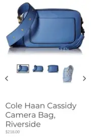 Cole Haan Cassidy Camera Bag CHR11596 w/Dust Bag Riverside (Blue) NEW $218