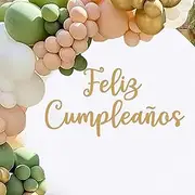 Feliz Cumpleaños Decal Sign for Backdrop - Spanish Happy Birthday Decorations， Happy Birthday Decal Stickers, Birthday Party Decorations
