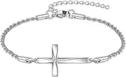 [ONEFINITY] Religious Cross Bracelet 925 Sterling Silver Origami Cross Bracelet Jewelry Gifts for Women