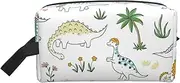 [FSCEV] Dinosaur Walking Storage Bag Toiletry Bag Travel Bag Cute Cosmetic Bag Makeup Accessories, White, One Size