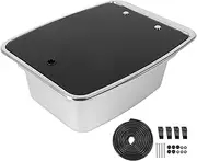 Hand Wash Basin, RV Kitchen Sink, 27.5L Stainless Steel Sink with 40mm Sewer Outlet, Boat Wash Station for Caravan RV